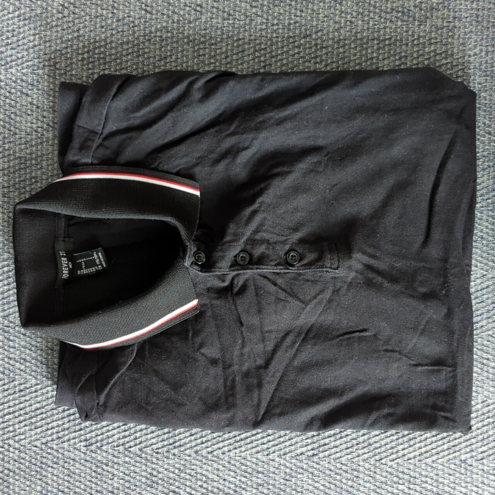 Forever 21 Men's Polo with Black and White Accents